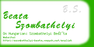 beata szombathelyi business card